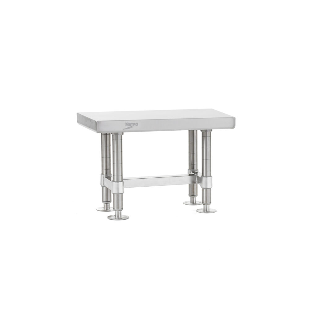 Reinraum-Umkleidebank, Sit-Over-Bank aus Edelstahl Typ 304, Tiefe 229 mm